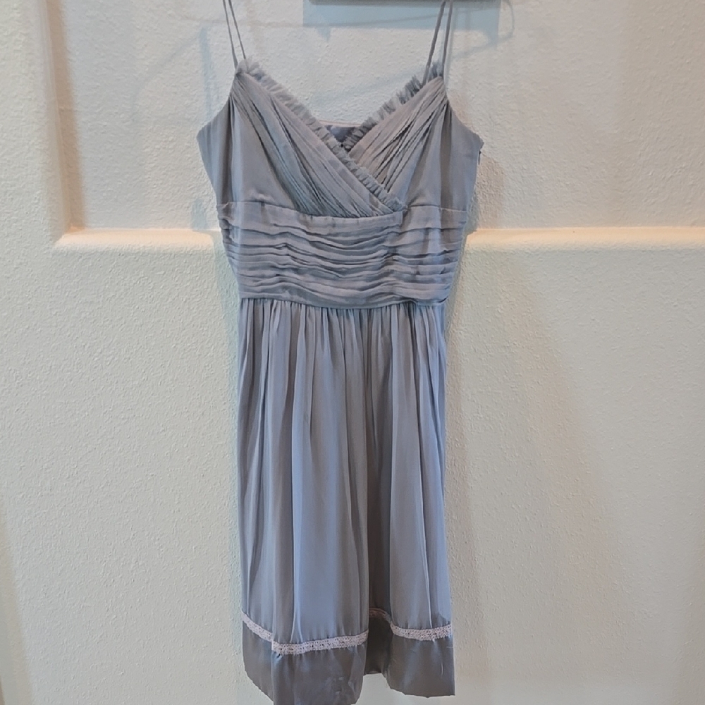 Laundry By Shelli Segal Gray Ruched Mini Dress